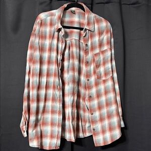 wild fable Plaid Shirt in Rust and Light Blue